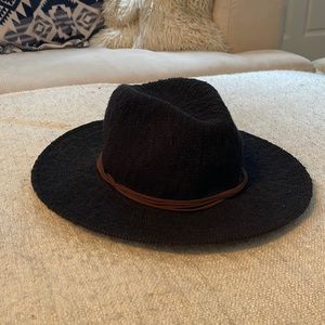 Black Flat Brim Hat